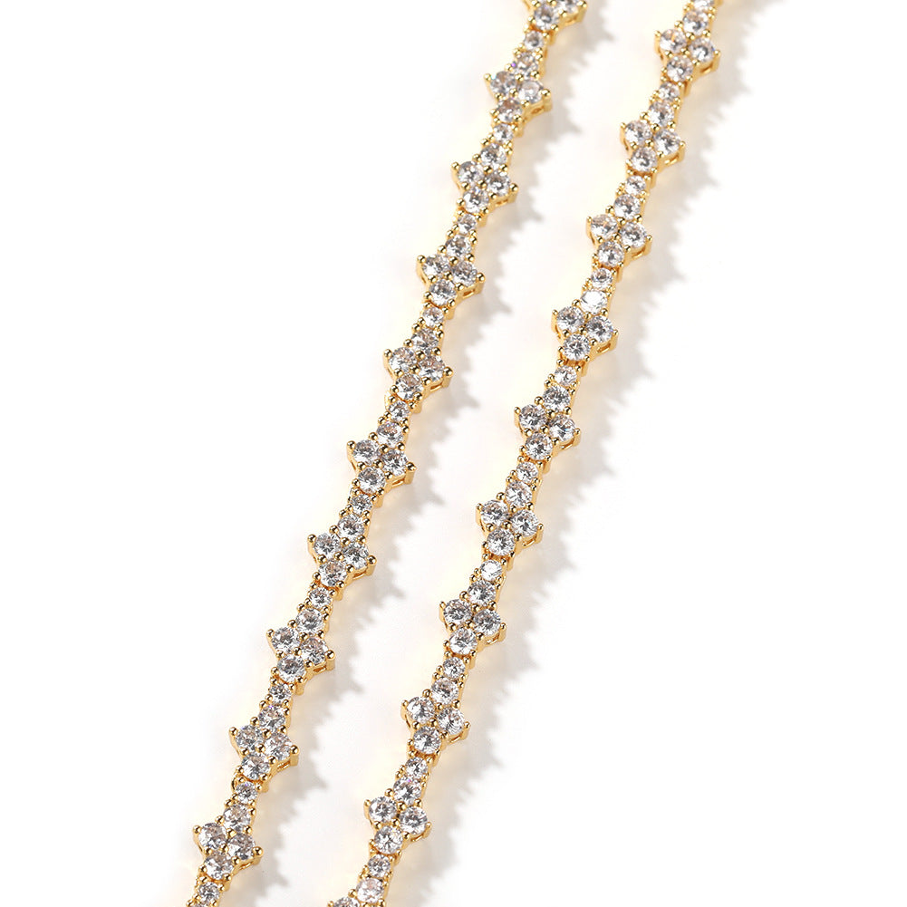 mens gold chain airplane tennis necklace